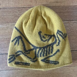 Arc'teryx Kids Mustard Beanie with Gray Design
